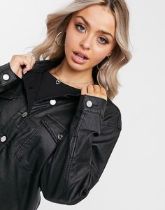 Черная oversized-рубашка с покрытием Missguided-Черный