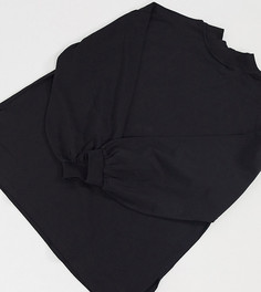 Черный легкий свитшот в стиле oversized с высоким воротом ASOS DESIGN Curve