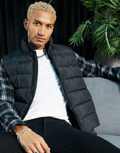 Черный дутый жилет ASOS DESIGN