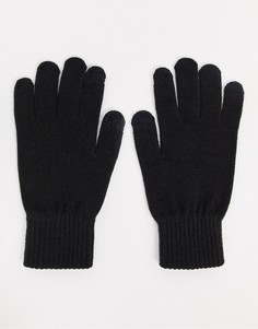 Черные вязаные перчатки Jack & Jones-Черный