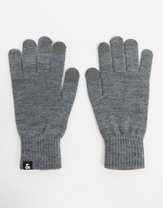 Серые вязаные перчатки Jack & Jones-Серый