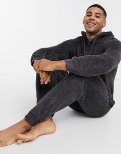 Темно-серый флисовый комбинезон ASOS DESIGN