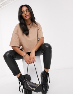 Свободный кроп-топ ASOS DESIGN-Светло-коричневый