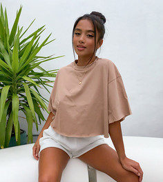 Свободный кроп-топ ASOS DESIGN Petite-Светло-коричневый