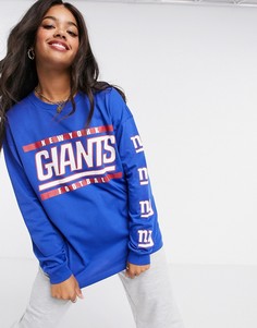 Футболка в стиле oversized с принтом New York Giants ASOS DESIGN-Синий