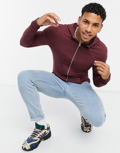 Бордовый худи от комплекта ASOS DESIGN на молнии из органического материала-Красный