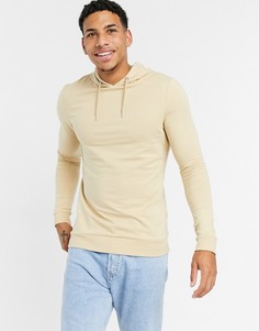 Бежевый подчеркивающий фигуру худи от комплекта из органического хлопка ASOS DESIGN