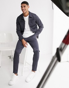 Темно-синяя строгая куртка от комплекта Jack & Jones Premium-Темно-синий