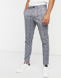 Узкие брюки в клетку Jack & Jones Intelligence-Синий