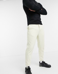 Свободные фактурные брюки ASOS DESIGN-Бежевый