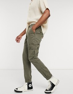 Зауженные брюки карго цвета хаки ASOS DESIGN-Зеленый