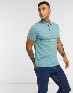 Поло из органического трикотажа голубого цвета ASOS DESIGN-Синий