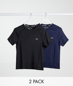 2 обтягивающих футболки из быстросохнущей ткани ASOS 4505 - НАБОР СО СКИДКОЙ-Черный