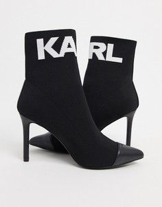 Черные ботильоны на каблуке Karl Lagerfeld-Черный