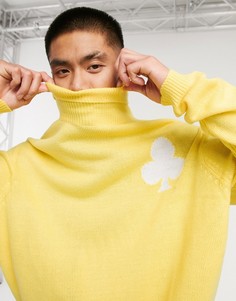 Желтый свободный свитер с воротником-стойкой ASOS DESIGN