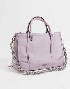 Синяя кожаная сумка-тоут Rebecca Minkoff-Синий