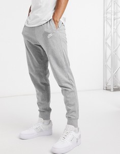 Серые трикотажные джоггеры с манжетами Nike Club-Серый
