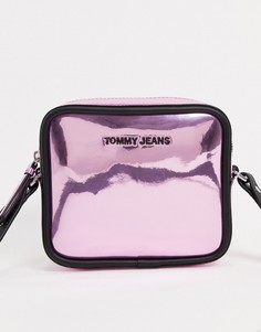 Розовая сумка через плечо с эффектом металлик Tommy Jeans-Розовый