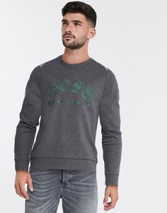 Свитшот с круглым вырезом BOSS Athleisure-Серый