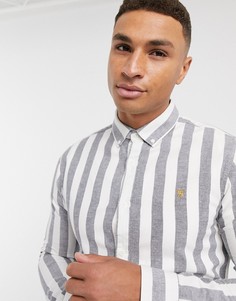 Рубашка в темно-синюю и белую полоску Farah-Темно-синий