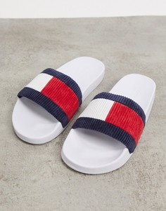 Белые шлепанцы Tommy Jeans-Белый