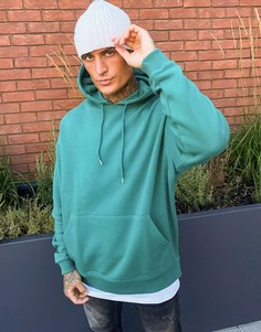 Худи зеленого цвета с контрастной вставкой ASOS DESIGN-Зеленый