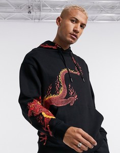 Худи в стиле oversized с принтом дракона ASOS DESIGN-Черный