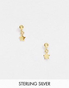 Серьги-гвоздики из позолоченного серебра ASOS DESIGN-Золотой