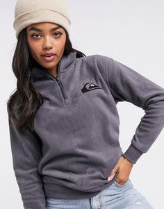 Черный флисовый топ с молнией 1/4 Quiksilver Logo