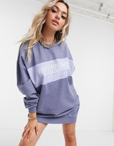 Синее платье-футболка мини с принтом ASOS DESIGN-Синий