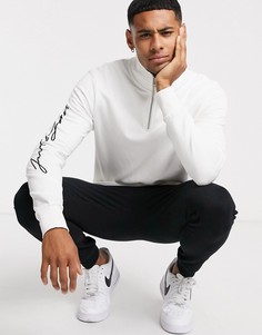 Свитшот с молнией и надписью Jack & Jones-Белый