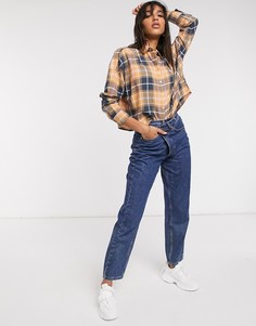 Рубашка в темно-синюю и розовую клетку с длинными рукавами ASOS DESIGN-Мульти