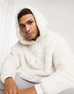 Бежевый oversize-худи из искусственного меха ASOS DESIGN