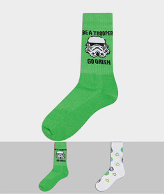 Набор из 2 пар спортивных носков ASOS DESIGN-Зеленый