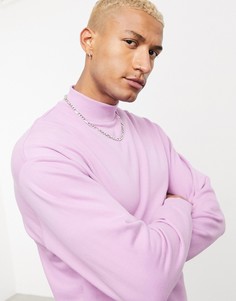 Фиолетовый oversized-свитшот с высоким воротником ASOS DESIGN