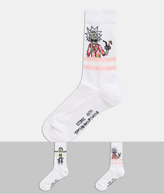 2 пары спортивных носков с принтом на тематику "Рик и Морти" ASOS DESIGN-Мульти