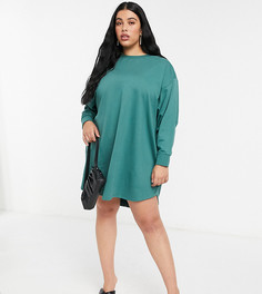 Зеленое трикотажное oversized-платье ASOS DESIGN Curve-Зеленый