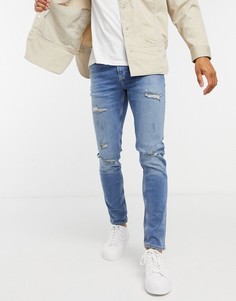 Голубые джинсы скинни River Island-Синий