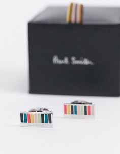 Серебристые запонки в стиле колор блок Paul Smith-Серебряный