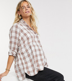 Рубашка в клетку с длинными рукавами ASOS DESIGN Maternity-Мульти