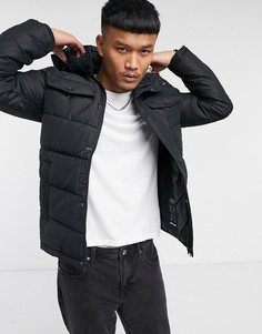 Черный пуховик с капюшоном и карманами Jack & Jones Originals