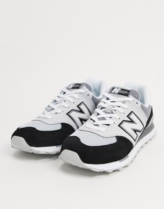 Серые/черные замшевые кроссовки New Balance 574-Серый
