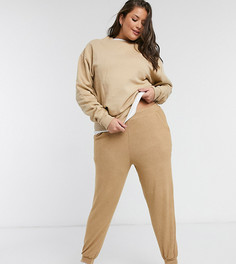 Бежевые ультрамягкие джоггеры ASOS DESIGN Curve-Бежевый
