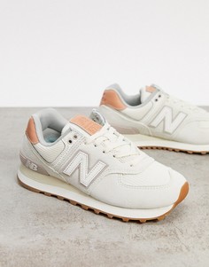 Бежево-оранжевые кроссовки New Balance 373-Бежевый