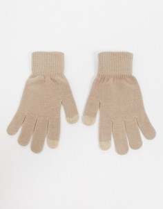 Бежевые перчатки для сенсорных гаджетов Glamorous-Бежевый