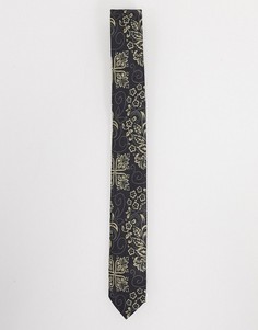 Узкий галстук с принтом в стиле барокко Bolongaro Trevor-Черный