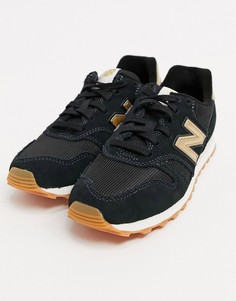 Черно-золотистые кроссовки New Balance 373-Черный