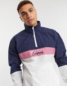 Темно-синяя куртка-анорак с молнией Hollister-Темно-синий