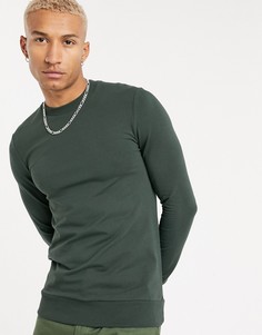 Зеленый обтягивающий свитшот ASOS DESIGN