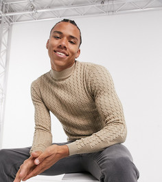 Бежевый легкий джемпер вязки косами ASOS DESIGN Tall